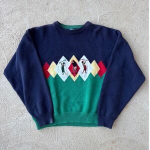 Vintage Sutter & Grant Golf Sweater Argyle Knit Pullover Menswear